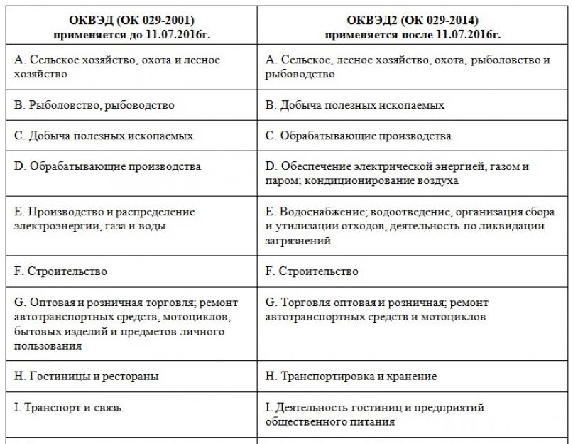 Виды экономической деятельности по оквэд. Структура и объекты