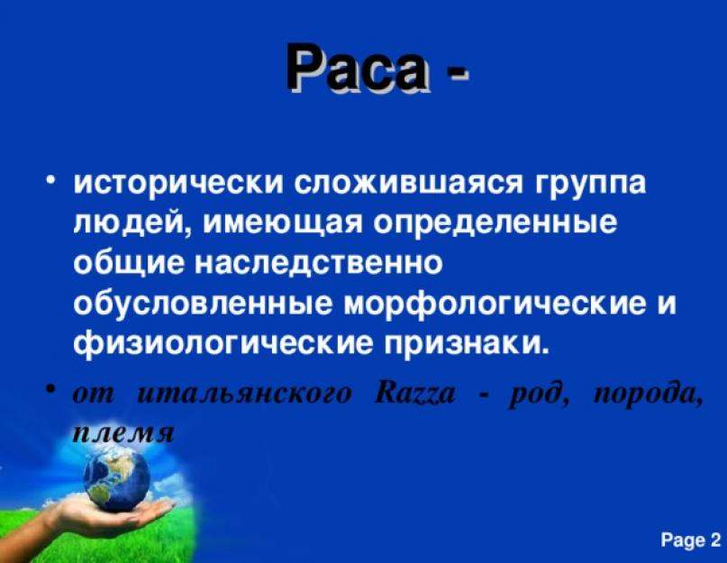 Расы и их происхождение презентация. Презентация на тему 